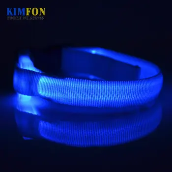 

50Pcs/Lot 1.5cm Nylon Solid Color double-sided Translucent LED Flat Fiber Pet Collar Pet Dog Safety Collar
