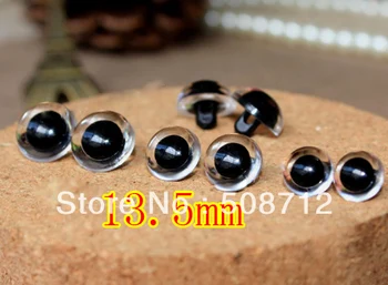 

fress ship!!!13.5mm transparent crystal toy eye/doll eye/button eye 100pairs