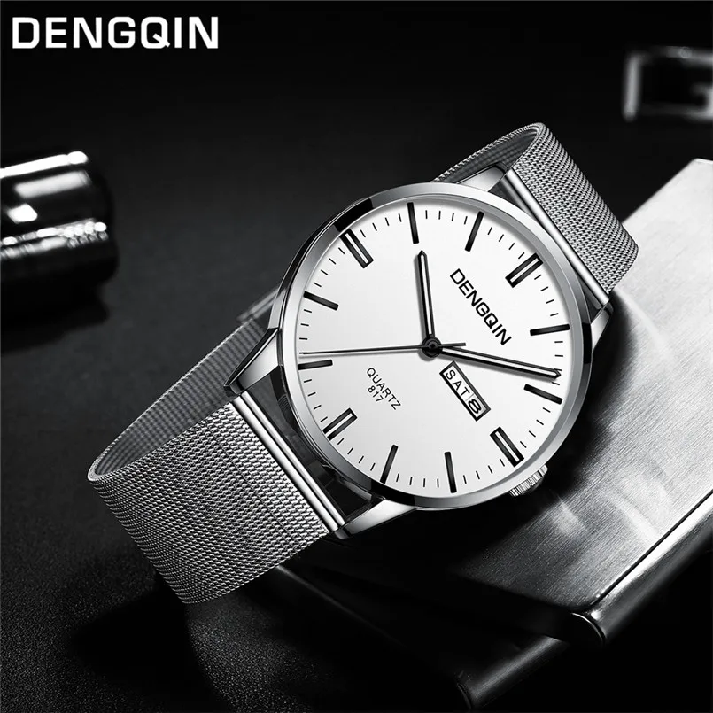 

Fashion Women And Men Date Luxury Top Brand Quartz Sport Military Stainless Steel Dial Band Wrist Watch Relojes Para Hombre