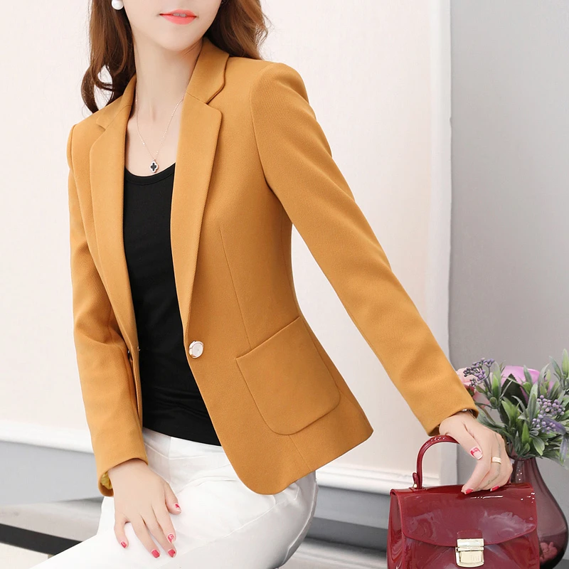 Irreplaceable color prevent Hot Sale Women Blazers And Jackets Spring Autumn Casual Women Suits Single  Button Solid Female Ol Office Blazer Plus Size - Blazers - AliExpress