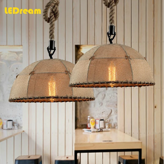 

Rural hand-woven linen clothing store cafe bar decoration pendant