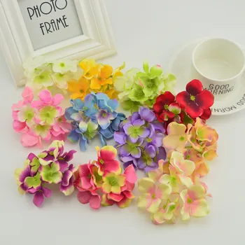 

5pcs Simulation hydrangea silk Rose petal for needlework home Wedding background car Party decoration cheap Artificial flowers