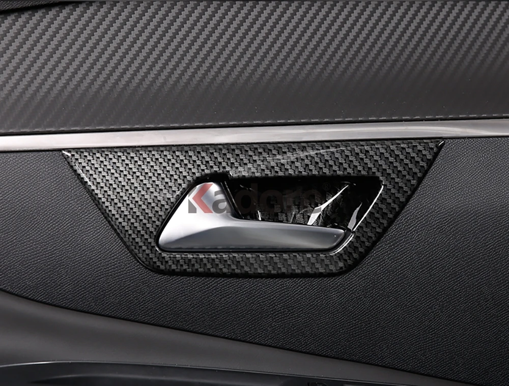Для peugeot 3008 GT 2017 2018 углерода волокно подкладке внутренняя дверная ручка с покрытием вставки наклейка панель автомобиля интимные аксессуары