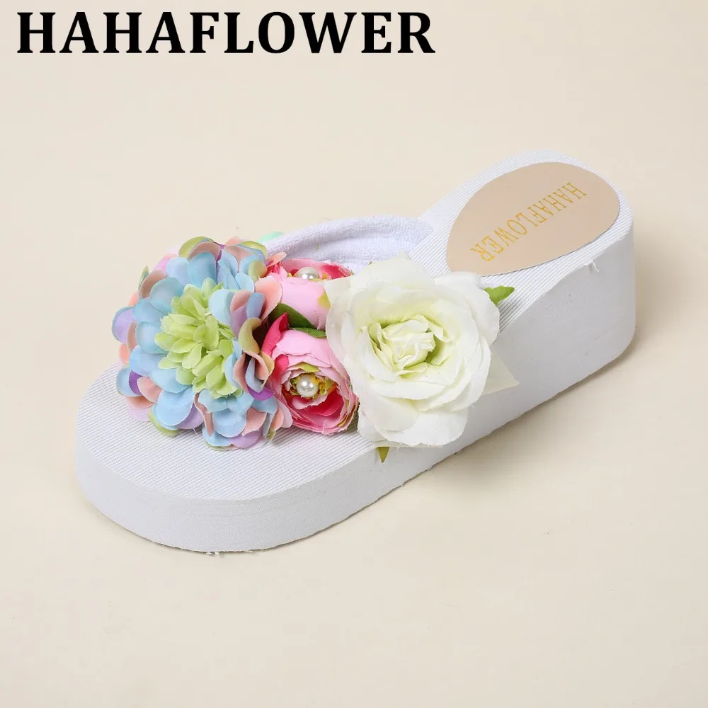 HAHAFLOWER женские летние сандалии на танкетке с открытым носком высокое качество |