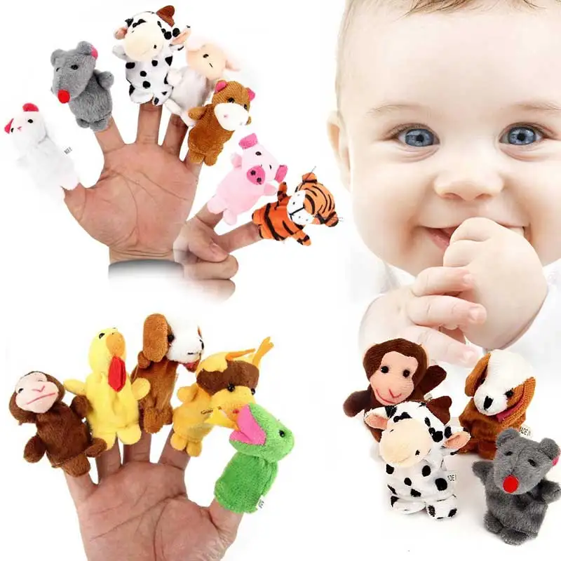 

12pcs Kids Velvet Small Animal in Garden Baby Stories Helper Finger Puppets Toys Set Christmas Gift 88 S7JN