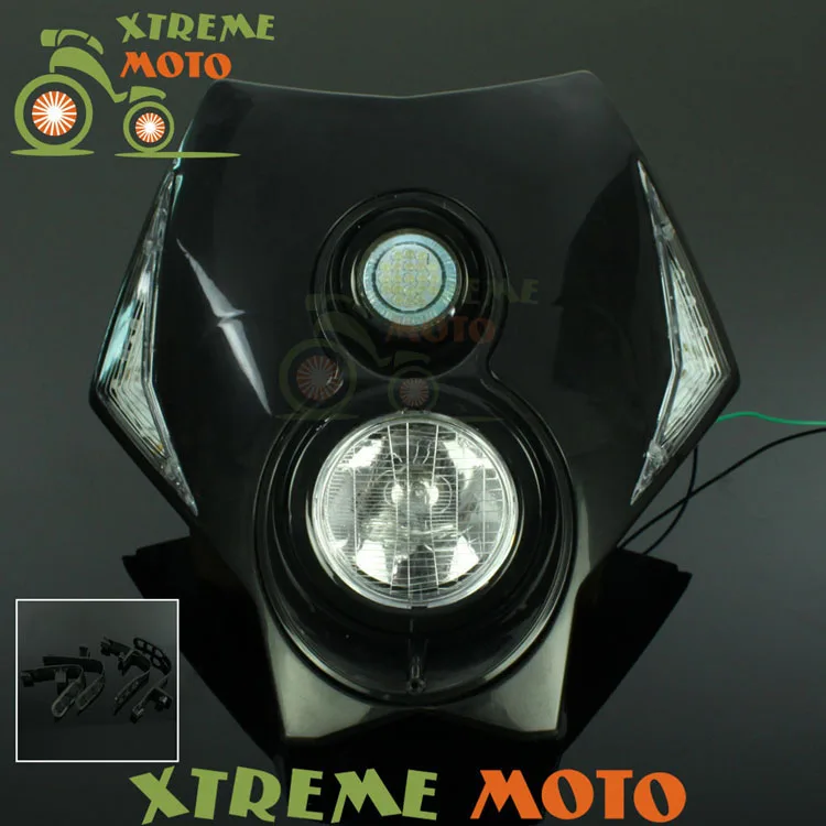 

Universal LED Headlights Headlamp Street For CRF CR XR KTM YZ WR KX KLX RM RMZ RMX DR DRZ TC TE FE FC Enduro Motocross
