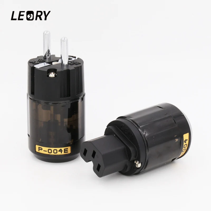 

LEORY P004E C004 Power Plug Rhodium Plated AC IEC Audio Power Connector DIY HiFi Audio Power Wire