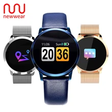 Newwear Q8 OLED Bluetooth Smart часы Нержавеющая сталь Водонепроницаемый носимого устройства Smartwatch наручные часы Для мужчин Для женщин Фитнес трекер