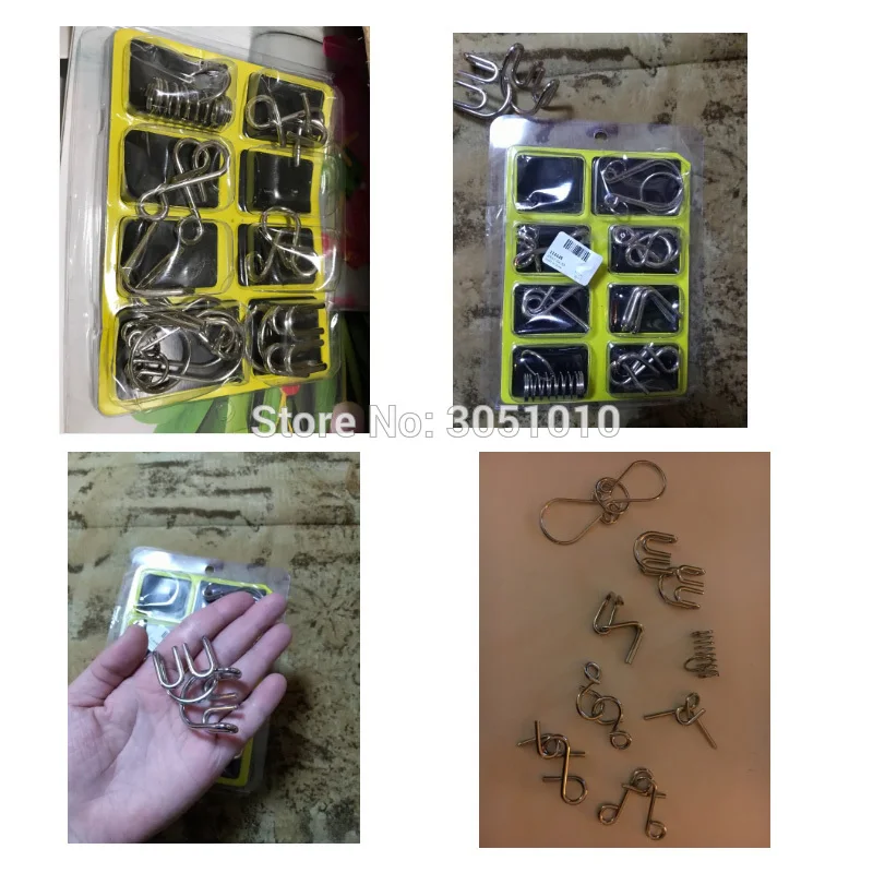 2 типа 8 шт./компл. 3D металлическая головоломка из проводов IQ детские игрушки
