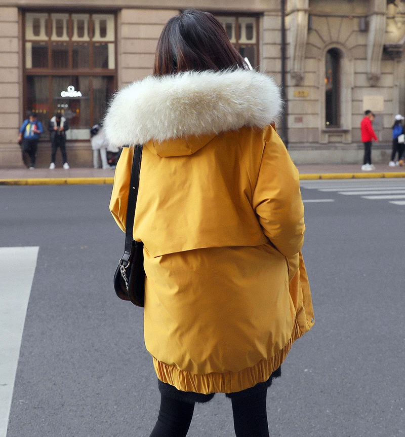 Новое поступление, Зимняя женская куртка с капюшоном, искусственный мех, хлопковая подкладка, Женская парка, длинное пальто, 4 однотонных цвета