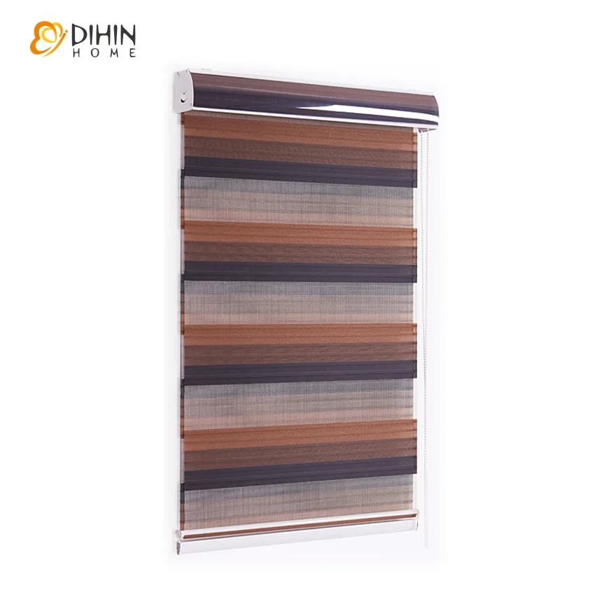 

DIHIN HOME Luxury Zebra Blinds Thickening Roller Shutter Double Layer Shade Blinds Custom Made Curtain Window Treatment
