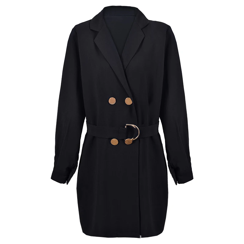 Korean 2018 Spring Casual Women Blazers Solid Mid-Long Double Breasted Sashes Women Blazer and Jackets femme Plus Size AO532 Korean 2018 Spring Casual Women Blazers Solid Mid-Long Double Breasted Sashes Women Blazer and Jackets femme Plus Size AO532