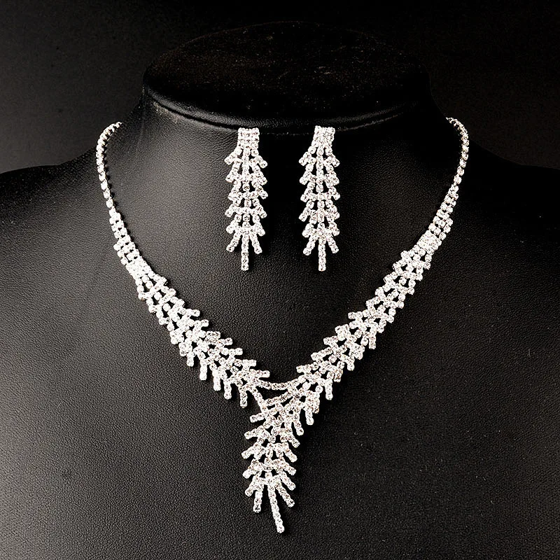 Jewelry & Accessories,Fashion Jewelry Sets. Bridal jewelry, Wedding jewelry, Zircon necklace earrings set