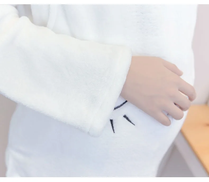 Для женщин Уход Одежда пижамы Грудное вскармливание Беременная Костюм Пижама для кормящих мягкий теплый флис для беременных Костюмы комплекты