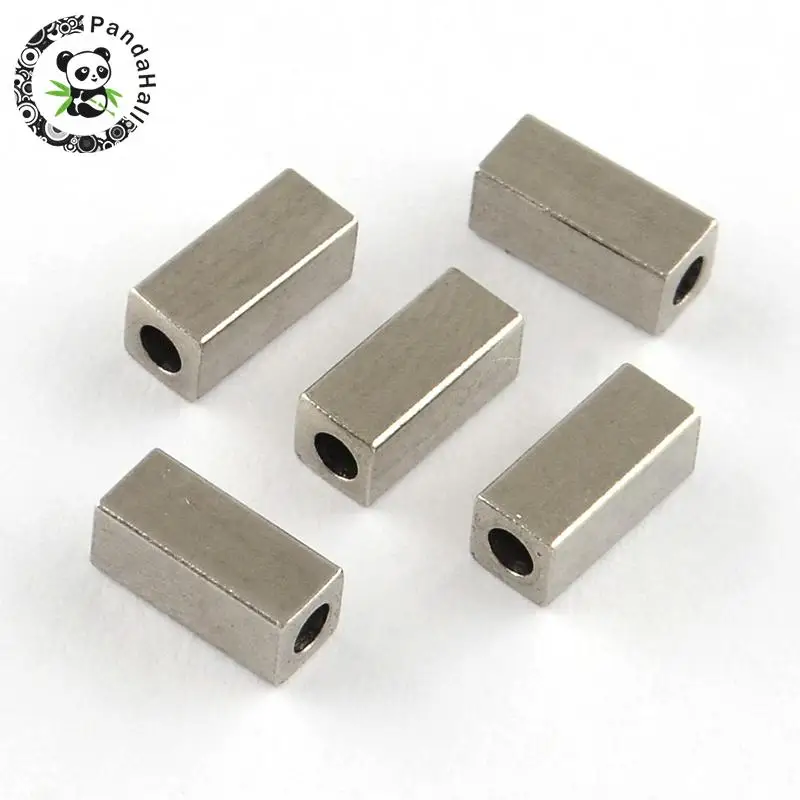 

304 Stainless Steel Beads, Cuboid, Stainless Steel Color, 7x3x3mm, Hole: 2mm