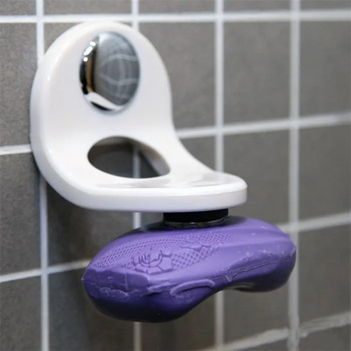 

Creative New Luxury Wall Mounted Style Wall Soap Dishes Bathroom Shower Adhesive Magnetic Soap Holder Stand