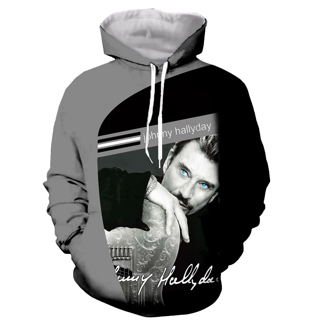 

New arrive popular johnny hallyday men women 3D printing Gothic fashion t shirt /hoodies/ sweatshirts/vest/ summer tops