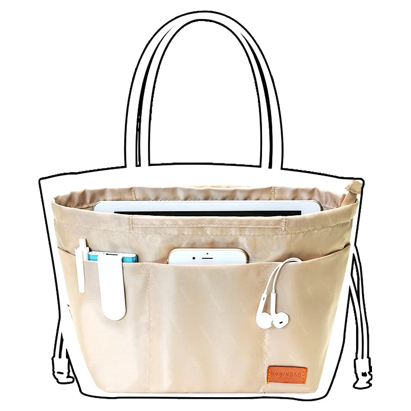 Us 13 67 24 Off Makeup Bag Organizer Insert Women Cosmetic Bags Travel Pockets Handbag Maleta De Maquiagem In