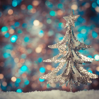 

150*150cm Christmas Tree And Glitter Bokeh Printed Photography Backdrop Made Of Art For Christmas Decoration XT-4864