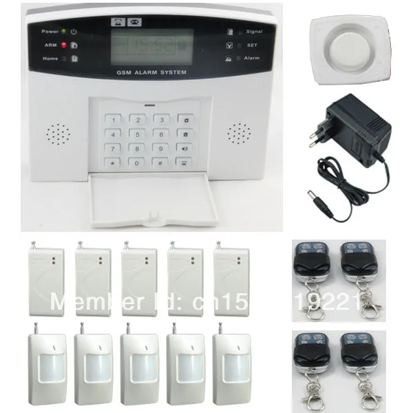 English/French/Spanish (selective) voice guider,LCD screen home burglar gsm alarm system,good