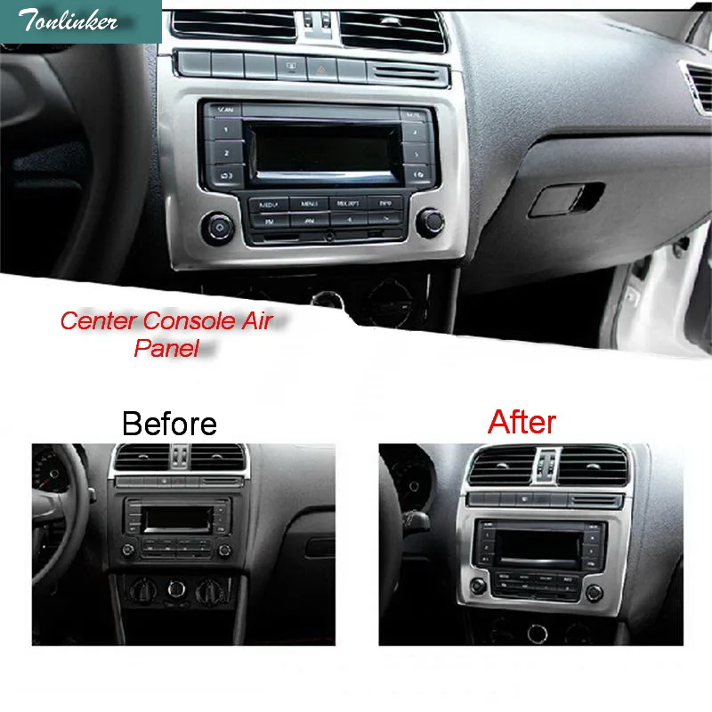 

1 PCS DIY New Stainless steel car styling in the control panel light box cover For Volkswagen vw new POLO parts accessories