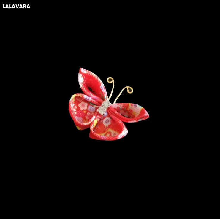 LALAVARA 30 шт. печатные ленты бабочки заколки для волос Дети Девочки kanzashi головные уборы