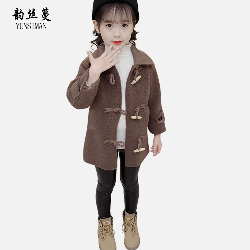 Kids Girls Wool Coat Long Sleeve Winter Clothes Horn Button Gray Warm Thicken Jacket Coat for Girl 6 7 8 9 10 11 12 Years 23A1A Kids Girls Wool Coat Long Sleeve Winter Clothes Horn Button Gray Warm Thicken Jacket Coat for Girl 6 7 8 9 10 11 12 Years 23A1A