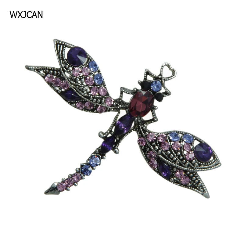 WXJCAN 3 вида стилей Стразы насекомое стрекоза брошь Высокое качество Роскошные Броши Для Женская шаль-шарф платок B5135