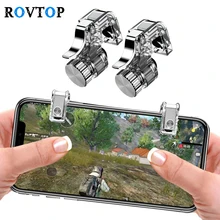 Rovtop Metal Gamepad PUBG móvil gatillo Control inteligente Gamepad L1R1 de tirador para Iphone Android Z2