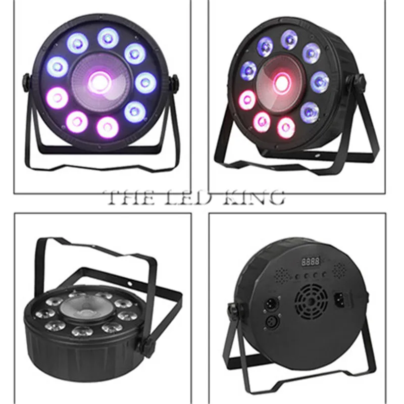 9x12W + 30W COB led Par 조명 RGBW 4in1 플랫 파 led dmx512 디스코 조명, 전문 무대 dj 장비