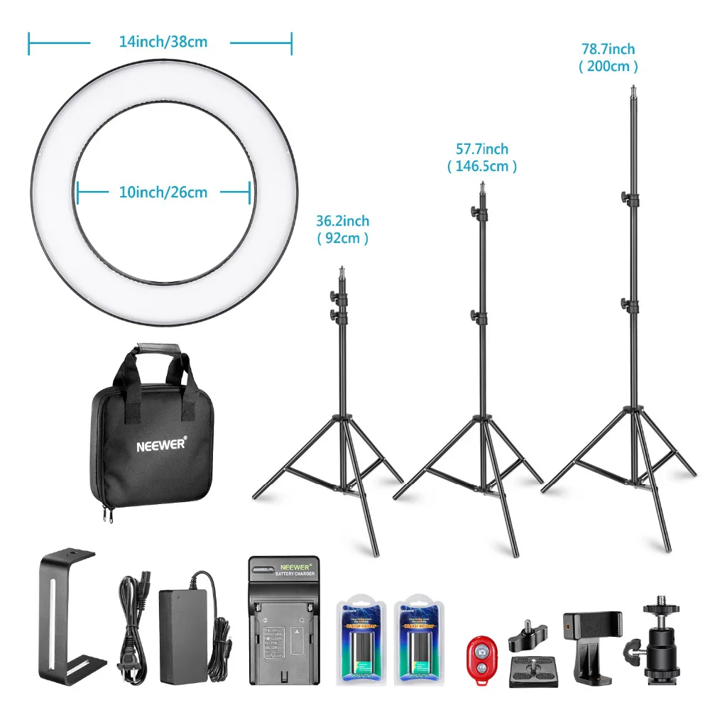  Neewer 14-inch Dimmable Bi-color SMD LED Ring Light Lighting Kit for Camera/Smartphone Photo Studio