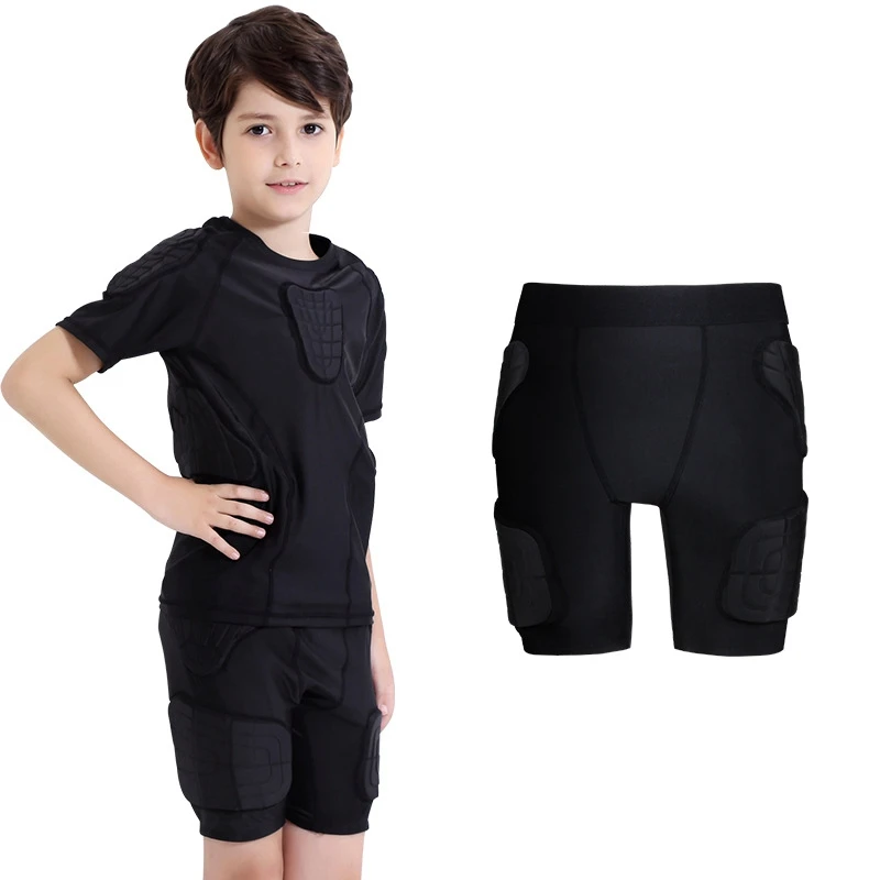 

Children Padded Shorts Anti-Collision Pants Football Basketball Padded Protective Pants Compression Shorts For Soccer Volleyball