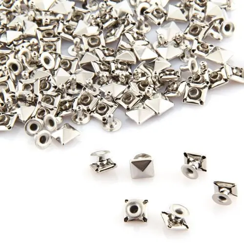 

Promotion! 100 PCS 7 x 7 mm Metal Rivets Spikes Rivets Gothic Silver