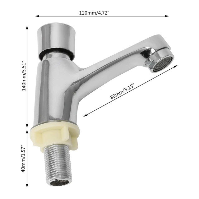 HNGCHOIGE Auto Self Closing Water Saving Tap Bathroom Basin Cold Faucet Delay Push Button