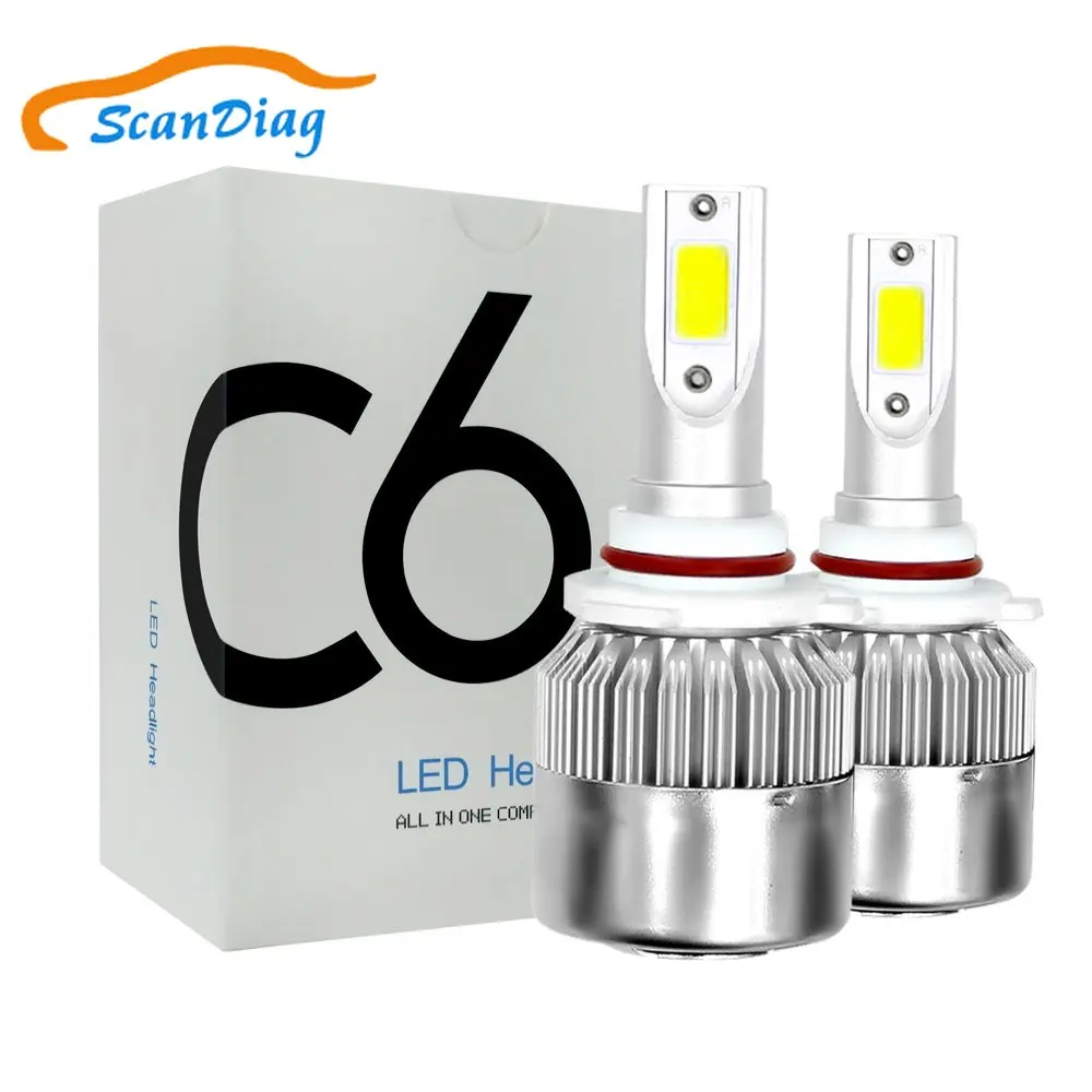 

9005/HB3 LED Headlight Bulbs Conversion Kit, Super Bright Headlamp with Fan, IP68 CSP Chips 7200LM 6000K Cool White 2-Pack