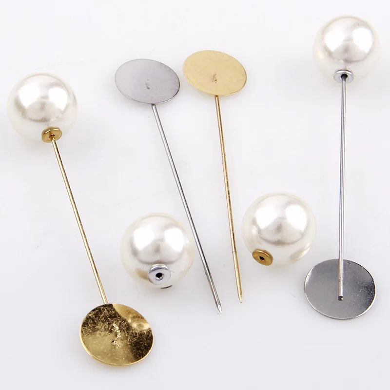 10 Set Lapel Pin Stick Pins Clutch 75mm long with a Glue Pad Gold