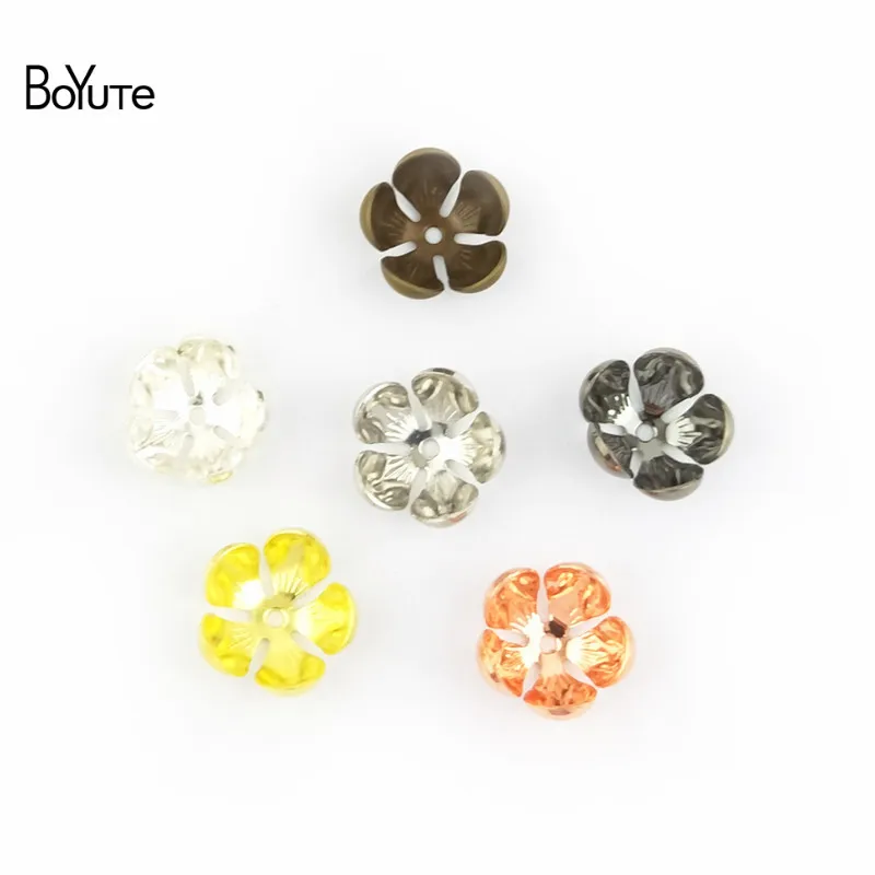 BoYuTe 100 Pcs 7 Colros 125MM Flower Bead Caps Wholesale Filigree Brass Material DIY Jewelry Findings (4)