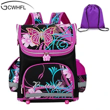 GCWHFL Niños Mochilas escolares Niñas Ortopédica Diseño de La Mariposa Princesa Niños Morral de La Escuela de La Taleguilla Mochila Mochila Infantil