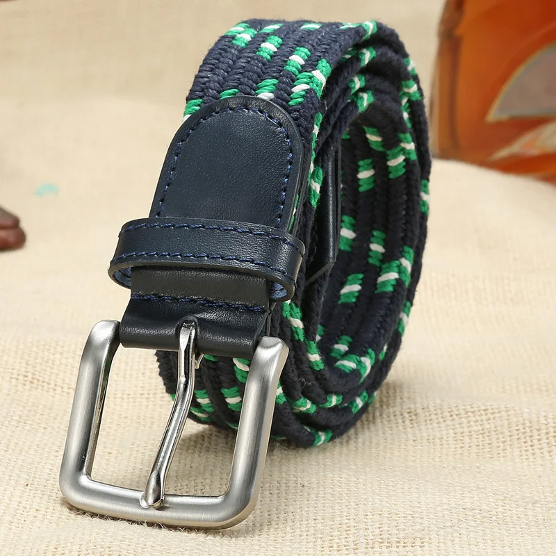 New Elastic bing men belt fashion multi colors designer braided