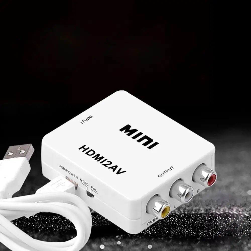 Мини HDMI в AV 3RCA конвертер высокой четкости Plug-and-play аудио кабель видеоадаптера - Название цвета: Белый