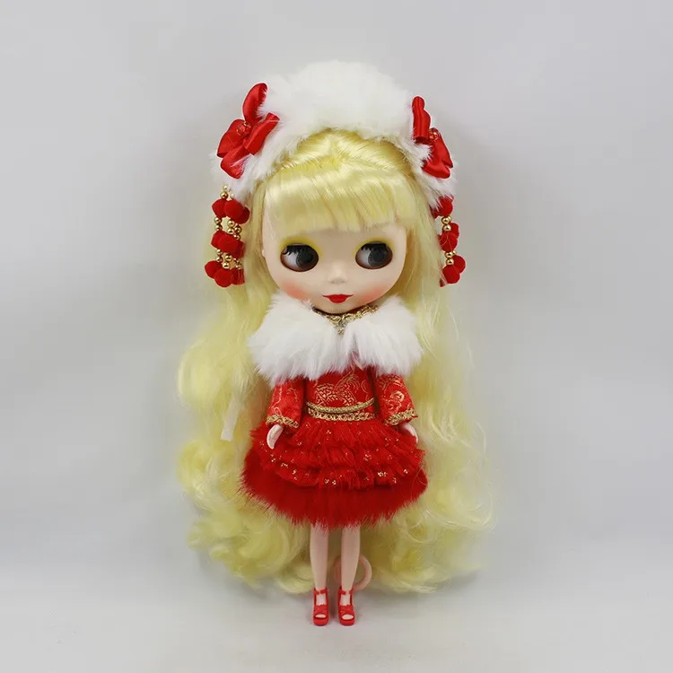 Blyth doll icy happy новогодний костюм Красная одежда поздравление платье Рождественский Костюм