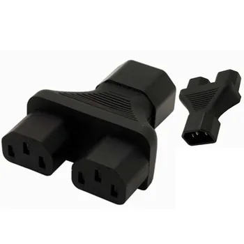 

50pcs/lot AC power socket IEC320 C14 to 2 way C13 C13*2 Industrial socket Plug C14 Inlet Electrical Socket converter Adapter
