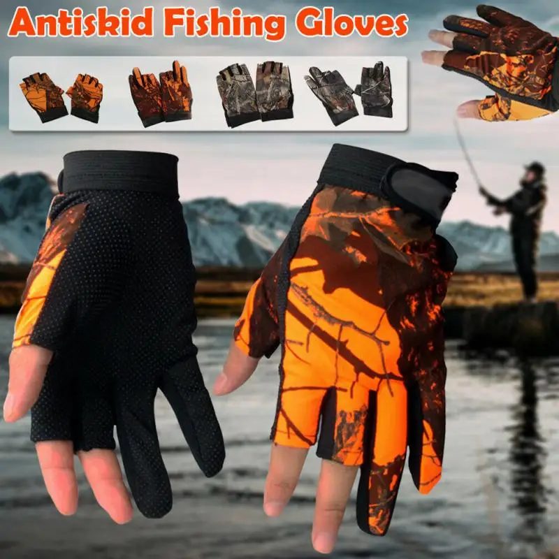 

Glove Sun Protection TPR Unisex Fashion Mittens Antiskid Fingerless Outdoor Hunting Breathable Fishing Waterproof Adult