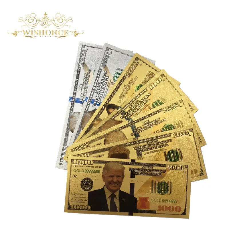 7 шт./лот для американских банкнот с изображением Трампа банкноты в долларах