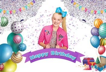 

happy birthday Jojo Siwa Bunting Colorful Balloons photo background photography backdrops quality vinyl