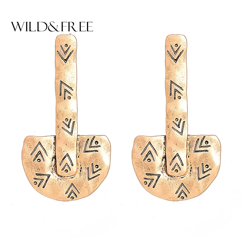 Wild & Free Новый стиль Ретро сплав серьги гвоздики для женщин 2 Цвет классический бар