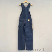 Bob Dong 40s Three-In-One Wabash Striped Overalls Vintage High Back Denim Pants 40s Retro Trousers 2