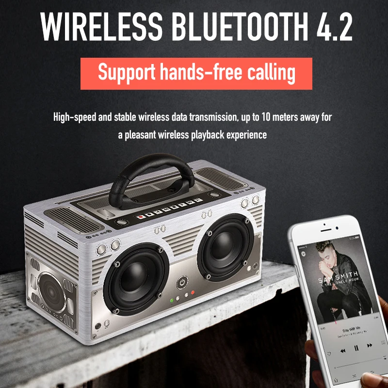 Деревянная Bluetooth Колонка Sovawin W9 динамик 4 2 20 Вт беспроводной портативный