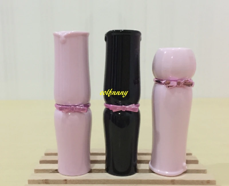 

100pcs/lot 11.1mm 12.1mm DIY Beauty Pink Bow Lip Balm Tubes Empty butterfly Lipstick Containers Refillable Bottles