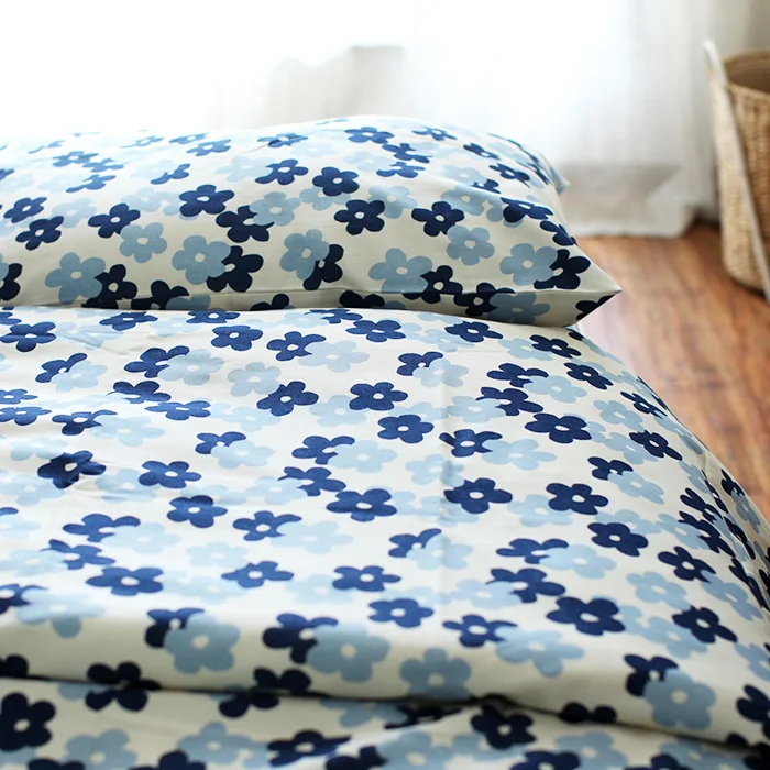 100Cotton Thick Flower Print Japan Style comfortable bedding set king